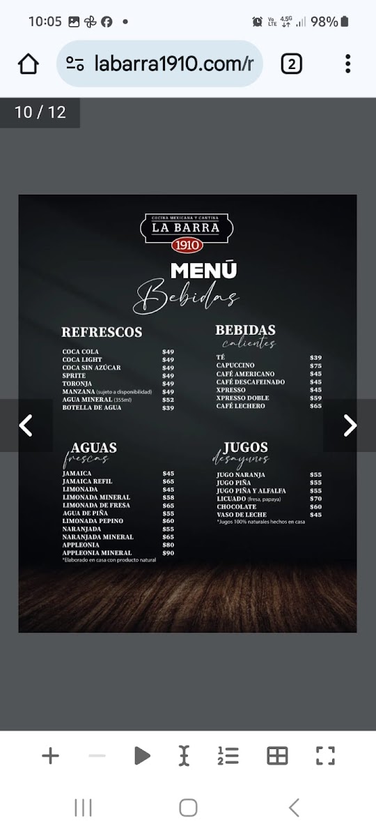 La Barra 1910 Menu - Image 3